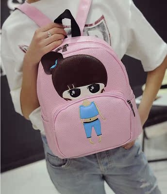 新款韩版甜美少女卡通可爱旅游小型双肩包PU皮休闲背包女孩子包包