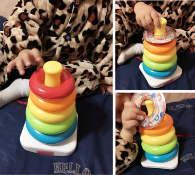 6-9-10个月婴幼儿叠叠乐 彩虹层层套圈玩具宝宝套塔益智0-1-2-3岁