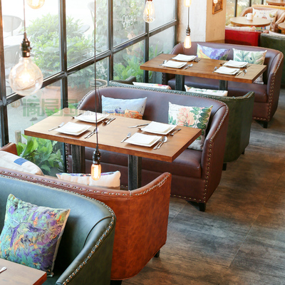 咖啡厅沙发 西餐厅 茶餐厅奶茶店饮品店沙发桌椅 咖啡厅桌椅