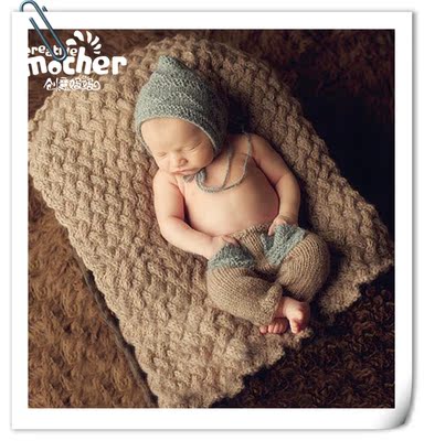 促销儿童摄影针织服装影楼男宝宝创意拍摄道具婴儿满月百天照写真