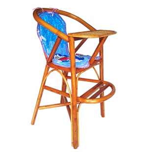 纯天然藤编儿童餐椅实木便携凳式两用宝宝餐椅多功能吃饭安全椅子
