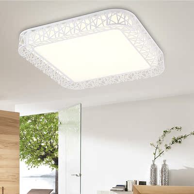 LED吸顶灯客厅灯长方形大气 现代简约卧室灯具调光鸟巢创意灯饰
