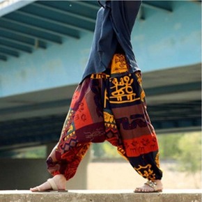 印度尼泊尔夏印度尼泊尔棉麻大裆裤哈伦裤瑜伽裤灯笼裤长裤男女