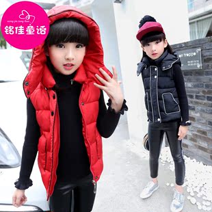 女童装 冬款 6507WT266 外套背心棉马甲 白 黑 粉 红 10.9