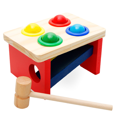 木丸子 木质趣味敲球台儿童早教益智打地鼠敲打配对玩具1-2-3岁