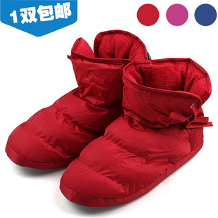 韩版家居情侣高帮羽绒鞋保暖棉鞋 冬季男女全包跟棉拖鞋 厚底防滑