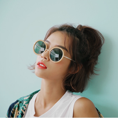 韩国代购网红同款圆形太阳镜平面墨镜时尚防晒太阳眼镜