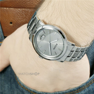 美国代购正品Bulova 宝路华96B200灰色表盘不锈钢男士石英腕表