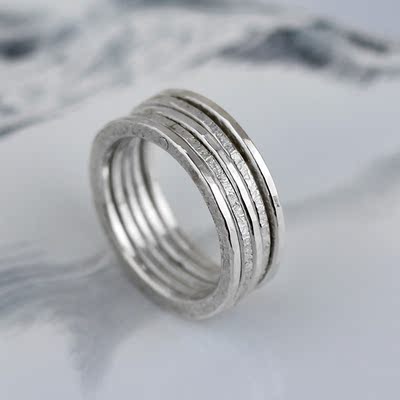 925纯银 日本原装进口 设计师款 女款多层戒指 可打开