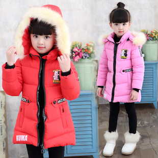 女童冬装棉衣外套2016新款韩版童装小孩棉服中长款儿童加厚棉袄潮