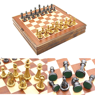 国际象棋高档金属立体非人物学生成人益智礼品非磁性创意正品象棋