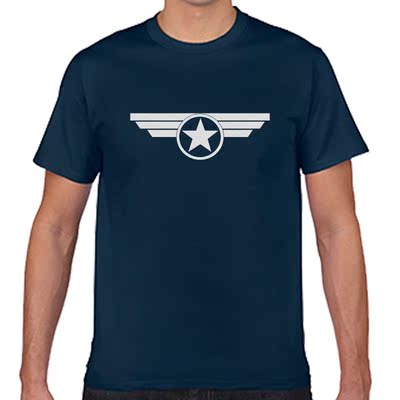 美剧 美国队长T恤 五星logo CAPTAIN AMERICAN 纯棉短袖 男女通款