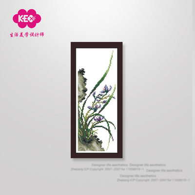 KEC精准印花十字绣大幅竖版最新款客厅系列中国风画梅兰竹菊之兰