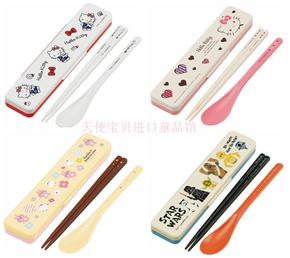 日本制 现货代购日本直邮正品skater斯凯达筷子勺子餐具套装带盒