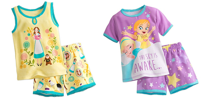 现货美国Disney迪士尼女童睡衣套装 贝儿公主 冰雪奇缘家居服