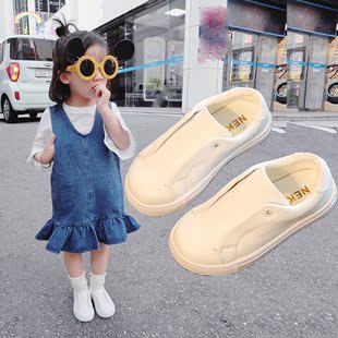 neko2016秋季新款韩国儿童小白鞋一脚蹬休闲女童单鞋套脚时尚板鞋