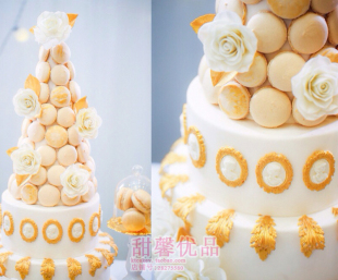 【马卡龙蛋糕】婚礼庆生蛋糕~纯乳脂奶油蛋糕生日蛋糕~马卡龙蛋糕