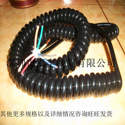 8芯弹簧电线8芯0.3平方拉伸2米磨耐油弹簧螺旋电线电缆