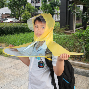 时尚韩版小孩雨衣女孩子超轻头戴帽子伞男童学生便携创意个性雨披