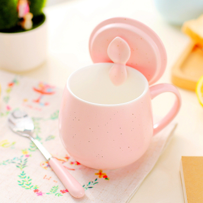 创意陶瓷杯子简约情侣水杯大容量喝水马克杯咖啡牛奶杯带盖勺包邮