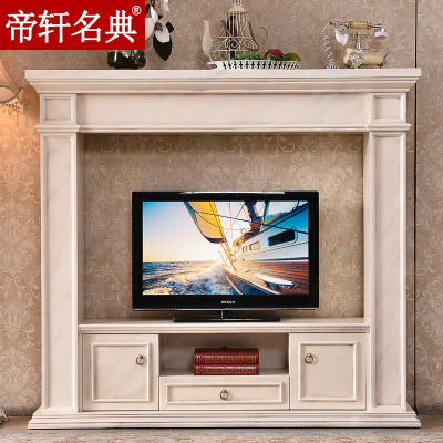 帝轩名典 1.6米/2米欧式电视柜壁炉装饰柜  实木美式电视柜壁炉架