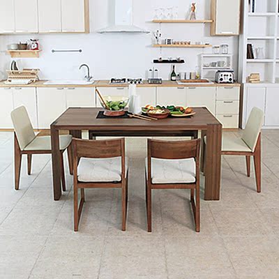 北欧风格家具实木纹餐桌椅组合宜家韩式小户型长方BCT01