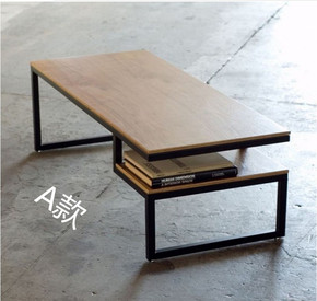 铁艺休闲桌复古时尚做旧迷你茶几边桌 创意简约实木小方桌