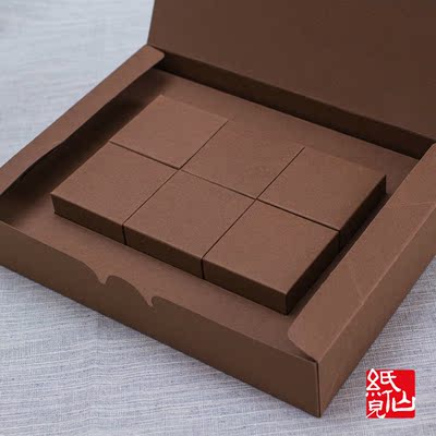 组盒二 大礼盒+6个小手信盒 月饼盒 糕点盒 红白咖啡三色可选
