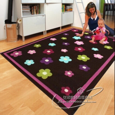 卡通地毯花朵地毯可爱儿童房卧室地毯床边客厅手工晴纶地毯定做