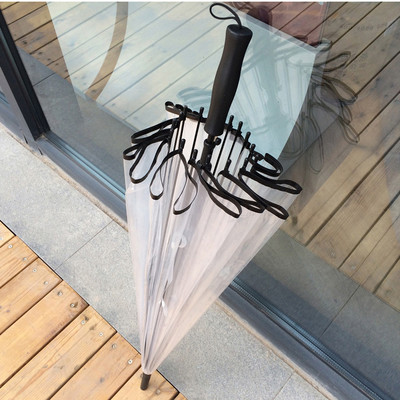 长柄透明雨伞男女学生超大双人韩国个性创意加厚小清新广告定制伞