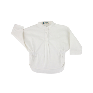 conmoo童装女童上衣衬衫2016秋装新款纯色儿童小童白色长袖打底衫