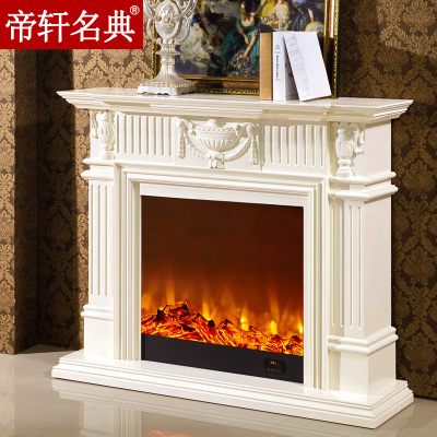 帝轩名典 实木美式装饰柜欧式壁炉架 仿真炭火焰LED炉芯1.2/1.4米