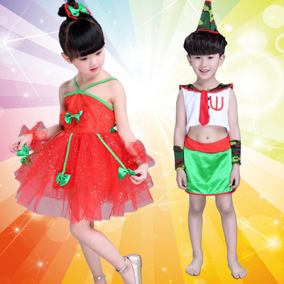第八届小荷风采儿童演出服幼儿园表演服男女童组合现代舞蓬蓬纱裙