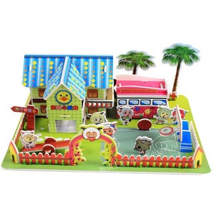 建筑城堡房子DIY小屋纸模型别墅男女儿童学生日礼物可爱拼装玩具