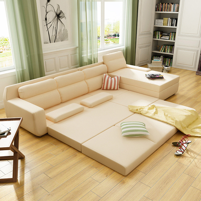 宜家布艺沙发床小户型客厅多功能折叠沙发床1.8米可拆洗储物沙发