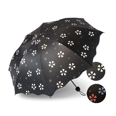 天天特价遇水开花晴雨伞折叠黑胶太阳伞防紫外线遮阳伞加厚防晒伞