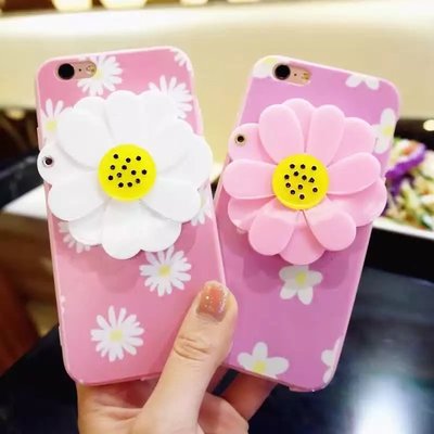 韩国iphone6/6plus手机壳镜子花朵5.5软壳苹果6s硅胶保护套4.7女