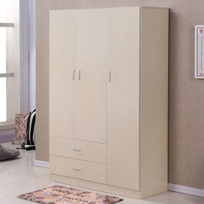 简约现代衣柜实木简易组装卧室衣柜3门4门定制经济型板式衣柜