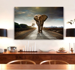 大象东南亚风格客厅装饰画玄关卧室餐厅挂画书房动物泰式创意壁画