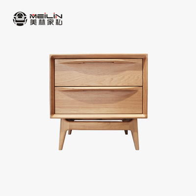 北欧简约白橡木床头柜 日式实木家具现代原木床头柜斗柜收纳边柜