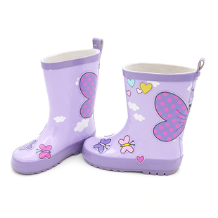 贴花儿童雨鞋男童女童雨鞋防滑宝宝雨鞋儿童雨靴橡胶小孩雨鞋