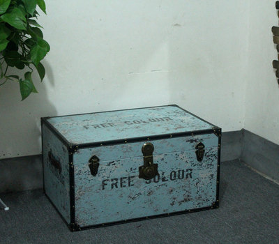 美式复古软装陈列橱窗箱木质皮箱仿古摄影道具箱创意收纳箱储物箱