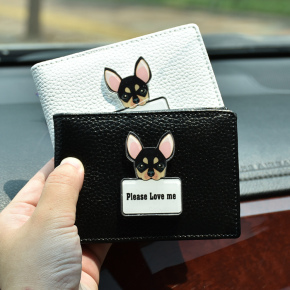 驾驶本套女款创意小狗驾驶证皮套 韩国个性驾照皮套机动行驶证包
