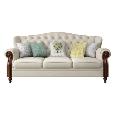 美式沙发 欧式新古典大小户型简约实木客厅组合家具 新款布艺特价