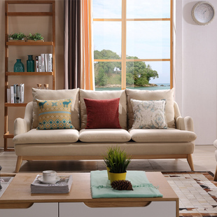 北欧宜家风格休闲布艺沙发组合客厅小户型双人沙发可拆洗三人沙发