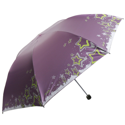 天堂伞黑胶防晒遮阳伞晴雨防紫外线女创意折叠超轻三折铅笔太阳伞