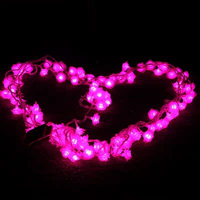 结婚用品玫瑰灯婚房装饰灯led彩灯闪灯串求婚浪漫生日派对灯串