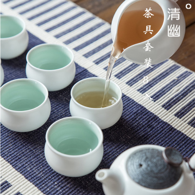 功夫茶具套装整套带茶壶特价日式茶具陶瓷办公室高档茶海茶杯包邮