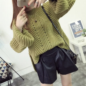 新款短款毛衣女秋冬季韩版宽松套头打底衫线衣时尚针织衫学生外套