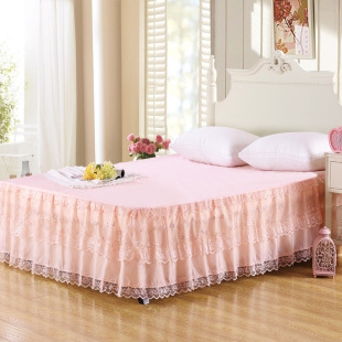 欧式蕾丝床裙单件夏季1.5m床1.8米2.0双人韩版公主风花边床单床罩
